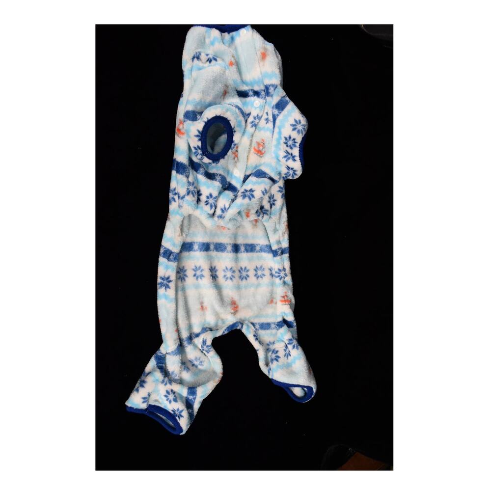 Dog Christmas Pajamas Size L Fair Isles Design Santa Reindeer Blur Snowflakes